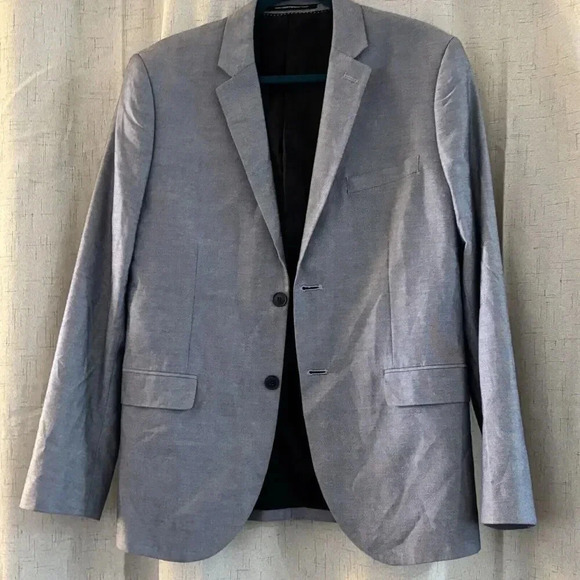 H&M Men’s 2 Button Sport Coat, 40R, Light Blue. Fully lined. - Picture 6 of 8